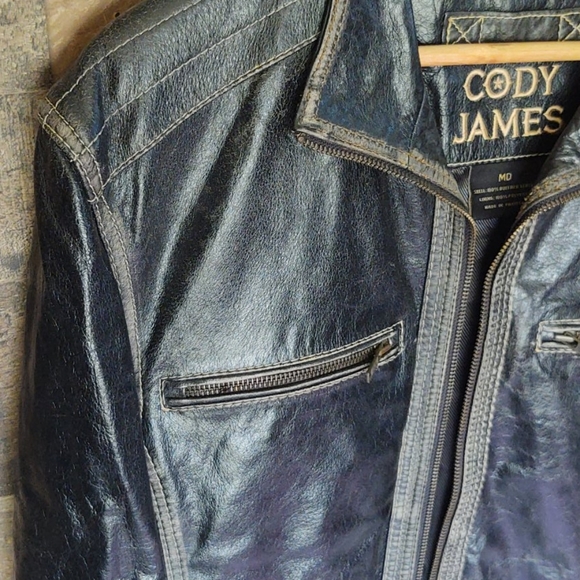 Cody James Moto Buffalo leather Jacket sz Med Mens - Picture 5 of 12